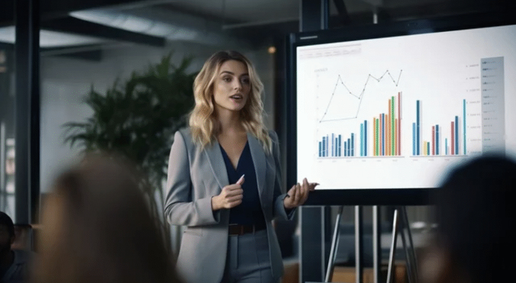 Female CEO demonstrating strateg Crafted article strategy while maintaining authentic writing tone